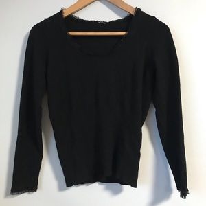 Lace Neckline Sweater